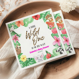 En liten Vild en Tropical Animal Baby Shower Pappersservett