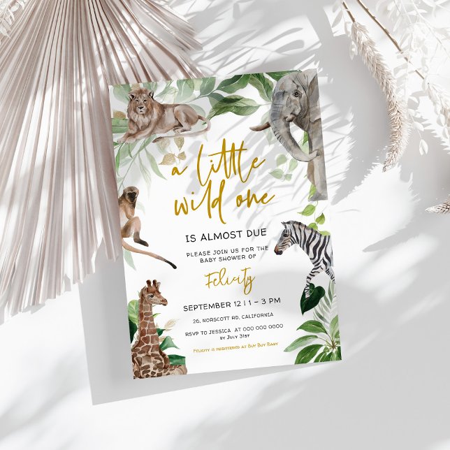 En liten vild ett safari-djur Baby Shower Inbjudningar (Skapare uppladdad)