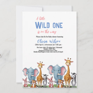 En liten vild safari-djur.. Det är pojkbabydusch#3 Inbjudningar