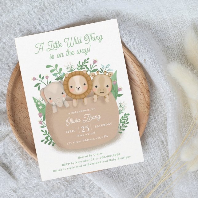 En liten Vild Sak Baby Shower-inbjudan Inbjudningar (Skapare uppladdad)