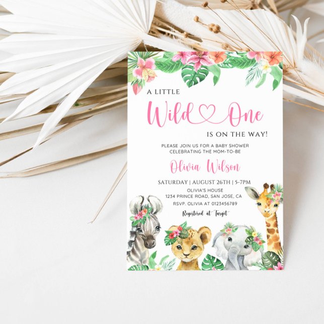 En liten vild unge är på väg – Djungelsafari Inbjudningar (Skapare uppladdad)