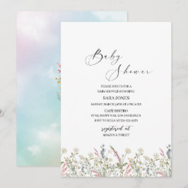 En liten vilda blomma är på väg mot vattenfärgen B Inbjudningar