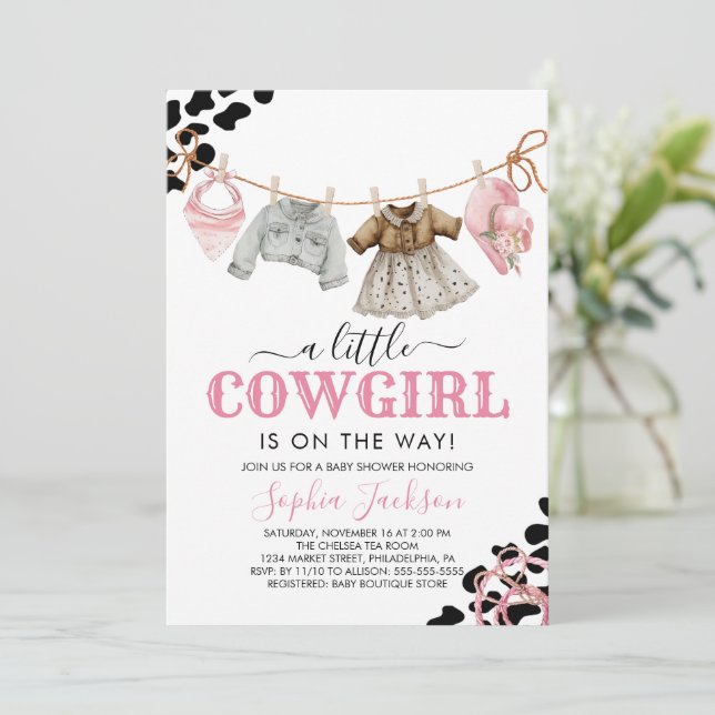 En liten Vilda western Cowgirl Baby Shower Inbjudningar (Stående Fram)