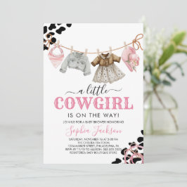 En liten Vilda western Cowgirl Baby Shower Inbjudningar
