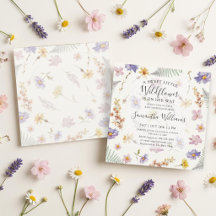 En liten vildblomma akvarell flicka baby shower