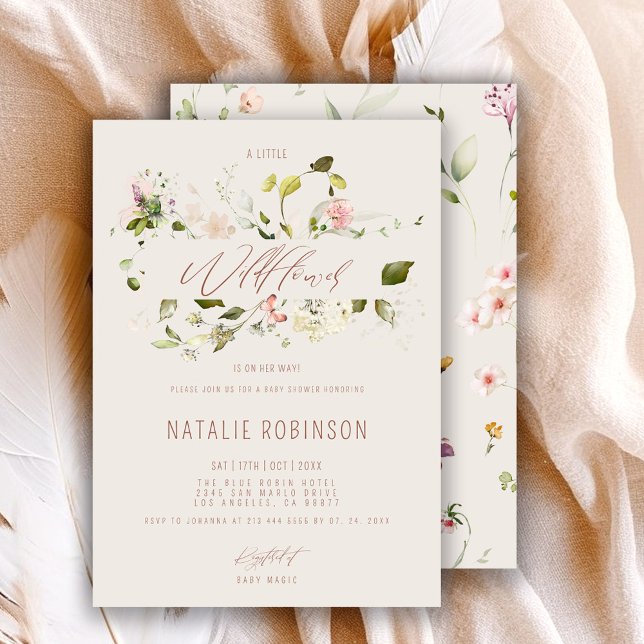En liten vildblomma är på väg Boho Baby Shower Inbjudningar (Skapare uppladdad)
