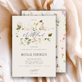 En liten vildblomma är på väg Boho Baby Shower Inbjudningar