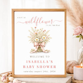 En liten vildblomma är på väg Boho Baby Shower Poster