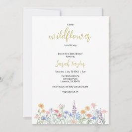 En liten vildblomma Baby Shower-inbjudan Inbjudningar