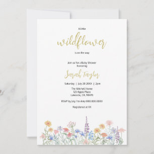 En liten vildblomma Baby Shower-inbjudan Inbjudningar
