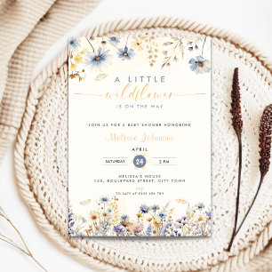 En liten vildblomma - Baby Shower Inbjudan Vår