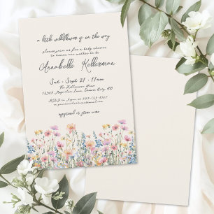 En liten vildblomma - Baby Shower Inbjudningar