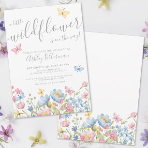 En liten vildblomma - Baby Shower Inbjudningar