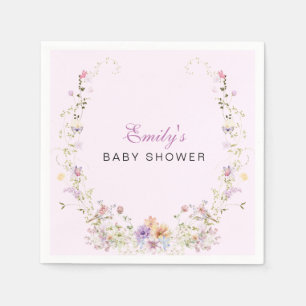 En liten vildblomma Baby Shower Pappersservett