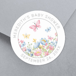 En liten vildblomma - Baby Shower Runt Klistermärke