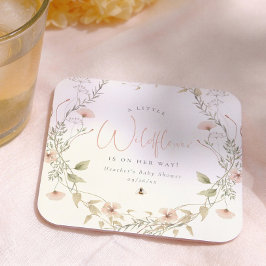 En liten vildblomma Boho flicka baby shower Underlägg Papper Kvadrat