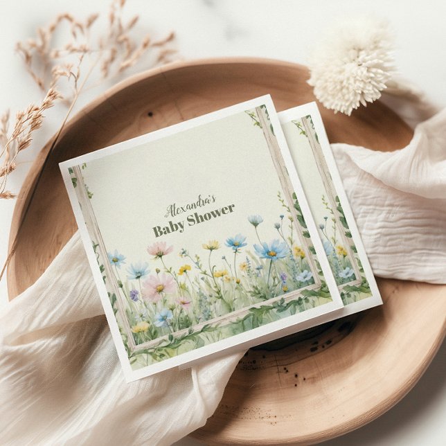 En liten vildblomma flicka baby shower jag pappersservett (Skapare uppladdad)