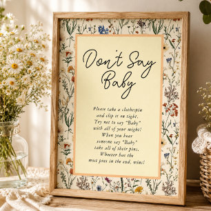 En liten vildblomma flicka babyfirande poster