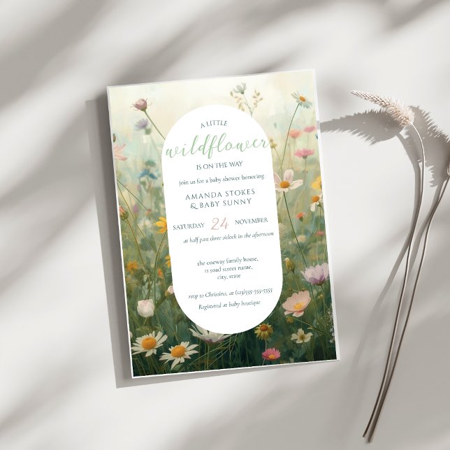En liten vildblomma flicka Boho Baby Shower Inbjudningar (Skapare uppladdad)