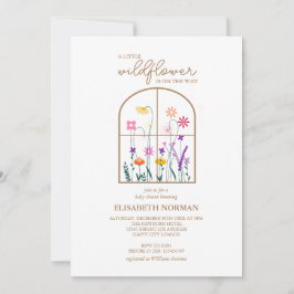 En liten vildblomma Modern delikat babyskugga Inbjudningar
