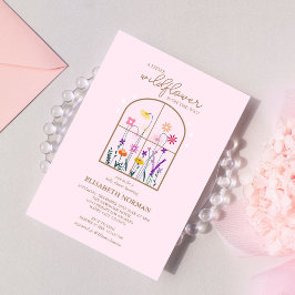 En liten vildblomma Modern delikat babyskugga Inbjudningar