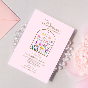 En liten vildblomma Modern delikat babyskugga Inbjudningar