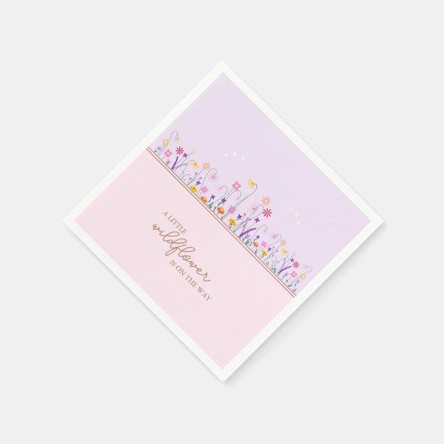 En liten vildblomma Modern delikat babyskugga Pappersservett (Hörn)