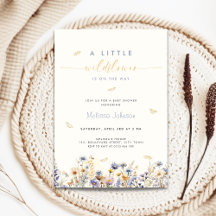 En liten vildblomma vår baby shower inbjudan