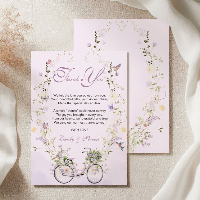 En liten vildblomma vår baby shower  tack kort (Skapare uppladdad)
