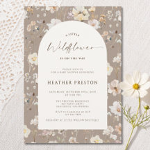 En liten vildblomma varm taupe höst baby shower