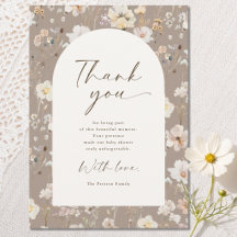 En liten vildblomma varm taupe höst baby shower