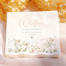 En liten vildblomster Bin flicka baby shower Pappersservett