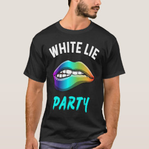 En liten vit Ljug Party Psychedelic Läppar Graphi T Shirt