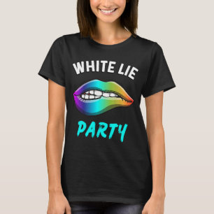 En liten vit Ljug Party Psychedelic Läppar Graphi T Shirt