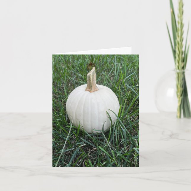 En liten vit Pumpkin Kort (Framsida)