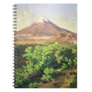En liten vulkan i mexicansk bygd, 1887 (olja anteckningsbok med spiral
