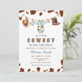 En liten Western clothesline Baby Shower Inbjudningar