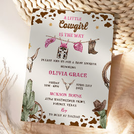 En liten Western flicka, babyskor Party Inbjudningar