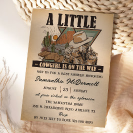 En liten Western flicka, babystövel Inbjudningar