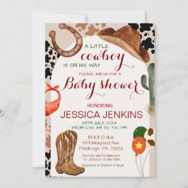 En liten Western pojke, babystövel Inbjudningar