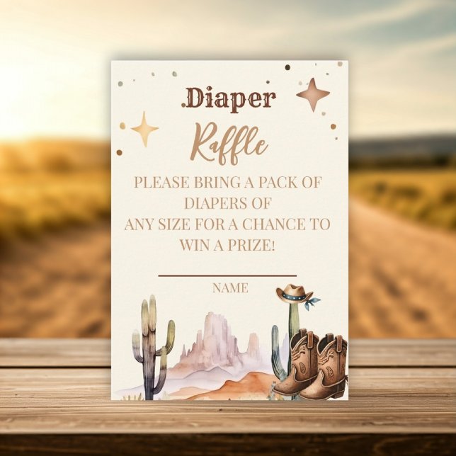 En liten Western pojke Diaper raffle Tilläggskort (Skapare uppladdad)