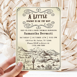 En liten Western Rodeo Baby Shower Inbjudningar