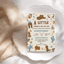 En liten Western Rodeo Baby Shower Inbjudningar