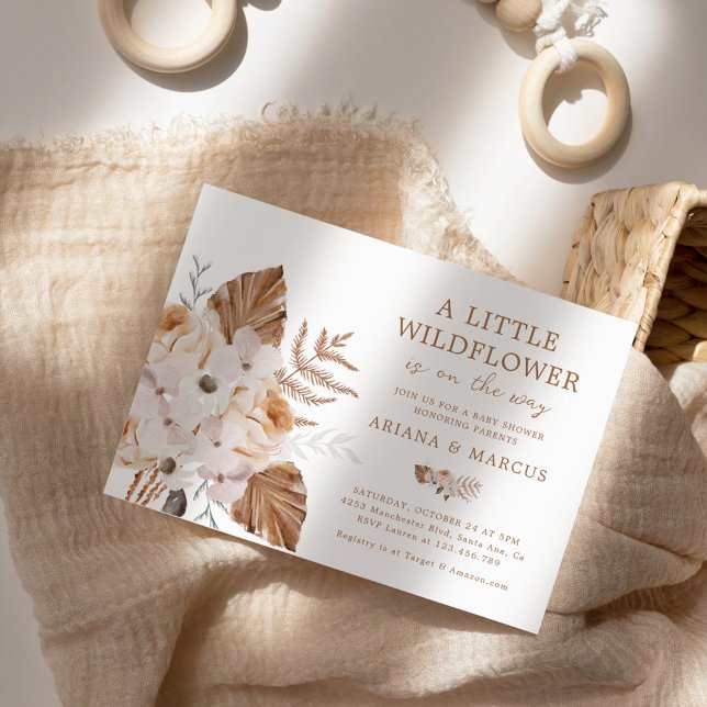 En liten WildblomBaby Shower Boho Bouquet Inbjudningar (Skapare uppladdad)