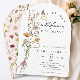 En liten WildblomBoho Arch Girl Baby Shower Inbjudningar