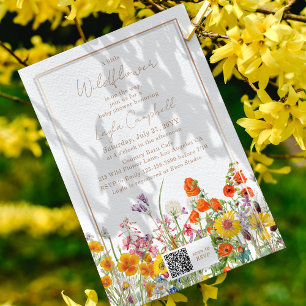 En liten WildblomBoho Girl Baby Shower Inbjudningar