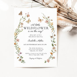 En liten WildblomBoho Girl Baby Shower Inbjudningar