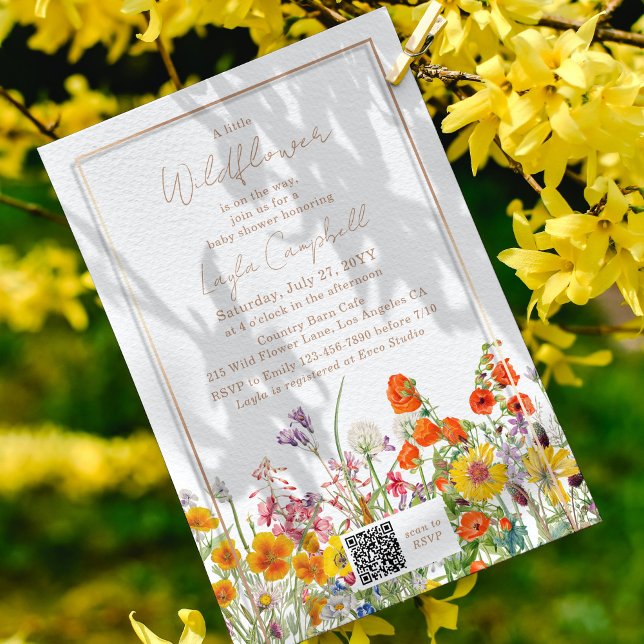 En liten WildblomBoho Girl Baby Shower Inbjudningar (Skapare uppladdad)
