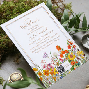En liten WildblomBoho Girl Baby Shower Inbjudningar