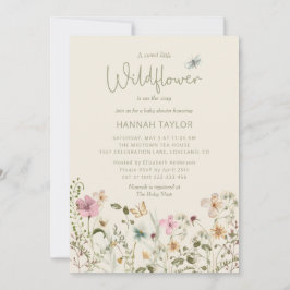 En liten WildblomBoho Girl Baby Shower Inbjudningar